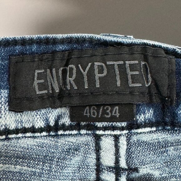π 2/$30 Encrypted Acid Wash Stretch Moto Jeans - Picture 5 of 6
